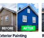 Illustrative exterior painting before and after example